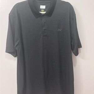 Greg Norman Collection Black Micro-Pattern Polo